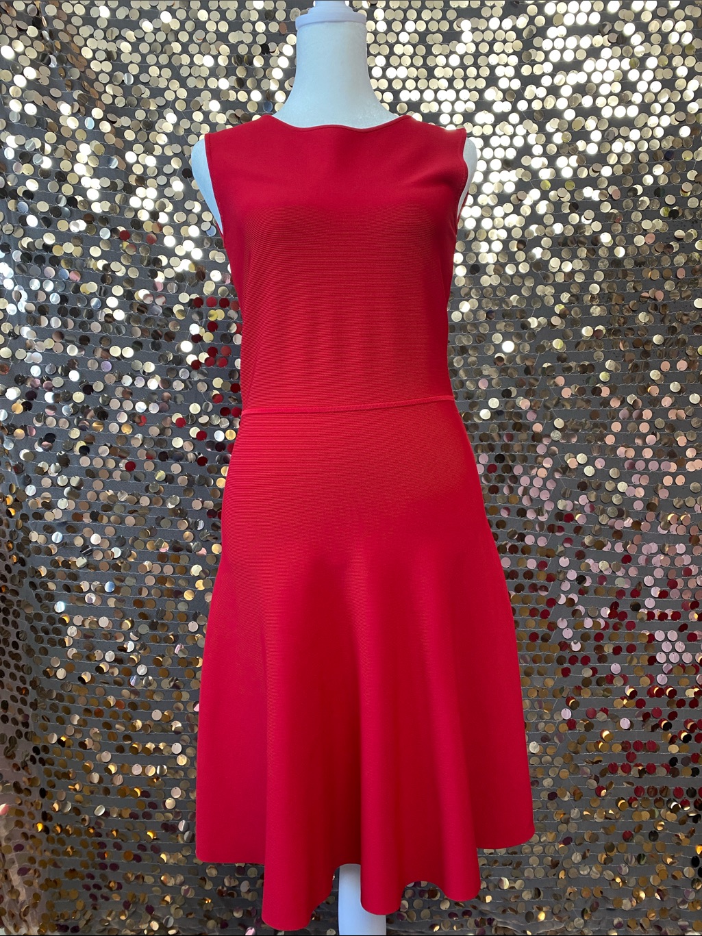 Bcbgmaxazria Red Sleeveless Midi Dress #1517